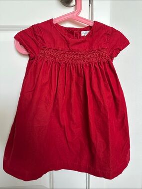 Ralph Lauren Red Corduroy Smocked Toddler Dress